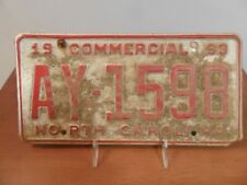 Original, 1993, NORTH CAROLINA, NC, COMMERCIAL, License Plate, AY-1598 picture