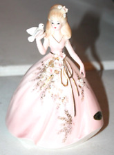 Vintage Josef Originals Porcelain Figure Figurine with Bird and Pink Dress picture