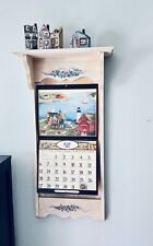 Wall Calendar Solid Wood Calendar Frame Shelf  13.75” W x 25”L Flowers Fits Lang picture