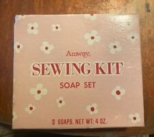 Vintage Amway Soap Sewing Kit 3 Soaps Scissors,Thimble,Spool Original Box 1970 picture