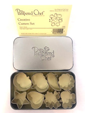 PAMPERED CHEF Creative Mini Cookie Cutter Set Of 8 In Tin With Instructions picture
