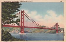 Vtg 1940's Golden Gate Bridge San Francisco California CA Postcard E06 picture