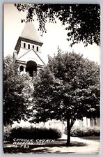 Postcard RPPC Wheaton IL Illinois Catholic Church Exterior DuPage County picture