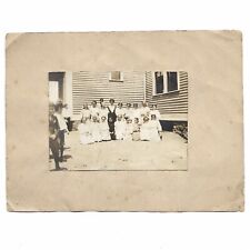 Antique Photo Woman Teacher & Young Girls Students Classroom Schoolhouse C1900 picture
