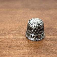 Vintage Nevada US State Cowboy Silver Tone Metal Thimble, Collectible picture