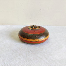 19c Vintage Wooden Handmade Hand Painted Tobacco Box Lock on Top Decorative WD61 picture