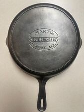 Antique/Vintage Martin Stove & Range No. 9 hamburger logo Cast Iron Skillet picture