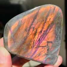 240g Natural Purple Orange Labradorite Quartz Crystal Mineral Specimen Healing picture