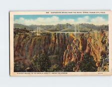Postcard Suspension Bridge Over the Royal Gorge Canyon City Colorado USA picture