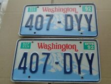 1991-1997 Washington  Passenger  license Plate Pair YOM (407-DYY)  DMV Ready  picture