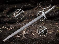 Hand Forged Damascus Steel Rapier Sword With Leather Sheath, Medieval Sword, bes picture