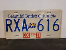 1987 British Columbia License Plate Tag Original. picture
