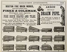 1883 AD(N18)~BOSTON FIRE BRICK WORKS, BOSTON. FIRE BRICK SHAPES AND TILES picture