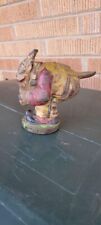Antique Old Doc Yak Cast Iron Hood Ornament Andy Gump character Goat number 348 picture