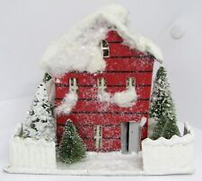Battery Operated Cardboard Christmas Village House, Measures 5