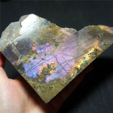 TOP 720G Natural Purple Rainbow Labradorite Crystal Polished Stone Healing B61 picture