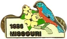 Vintage 1996 Missouri State Eastern Bluebird White Hawthorn  Souvenir Lapel Pin. picture