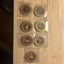 (7) Luxor $1 Gaming/Slot Tokens Colorerized Egyptian Themed picture