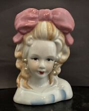 Vintage Early 1900’s Nippon Porcelain Lady Head Bust Vase Planter With Earrings picture