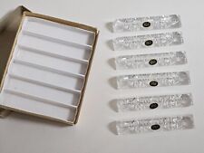 Vintage 6 Individual Crystal Knife Rests Western Germany Hand Cut Original Box picture