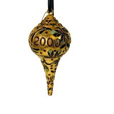VTG Christmas Ornament 2000 Y2K Gold Cloisonne 7