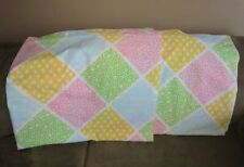 Vintage SEARS PERMA-PREST Pastel Country Patchwork TWIN FLAT Sheet Cotton/Poly picture