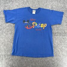 Vintage Walt Disney World Mens Blue Graphic T Shirt Size L picture