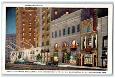 Washington DC Postcard Harvey's Famous Restaurant Mayflower Hotel c1930's picture