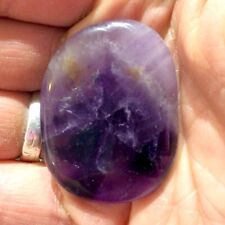 Natural Amethyst Palm Stone Rock Purple Crystal Healing Reiki Polished Worry Sto picture