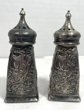 Vintage W.B. Mfg Co. 2809 Embossed Silver Plated Salt & Pepper Set picture