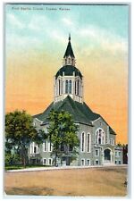1910 First Baptist Church Scene Street Topeka Kansas KS Posted Antique Postcard picture