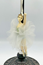 Vintage Ballerina Ornament Silver Sparkle Tutu Ballet #1758 picture
