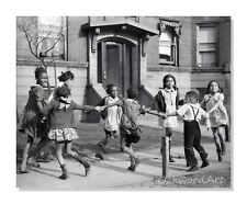 Cute Black Kids Playing Ring-Around-the-Rosie c1940s - Vintage Photo Reprint picture