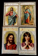 Lot of 4~Jesus~Lady Praying Antique Religious Easter Postcards~g732 picture