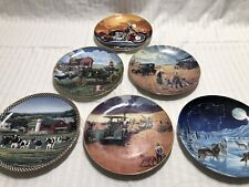 LOT SALE Danbury Mint 8” Collector Plate Qty (6) Cow John Deere Harley Wolf Farm picture