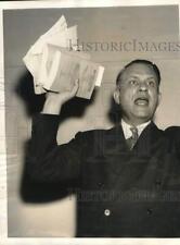 1949 Press Photo Representative Martin Dies holding documents at a hearing picture