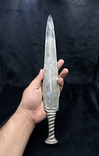 Excellent Ancient Roman Old Silver Plated With Patina Unique Dagger Sword picture