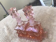 Vintage Czech Crystal Jizerske Vanity Set Perfume Bottles & Tray Rare picture