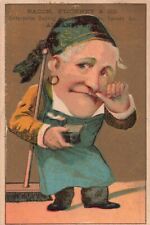 Large Head Snuff Sweeper Albany NY Victorian Trade Card c1880s French *Ab9a picture