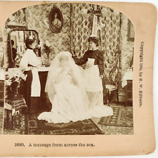 Bride Reading Soldier Letter Stereoview c1905 Russo-Japanese War Wedding E812 picture