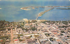 Birds Eye Aerial View Town City Causeway Chrome Clearwater FLorida P380 picture
