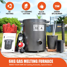 6KG Gas Propane Melting Furnace Metal Gold Smelting Furnace 30PSI Gas Regulator picture