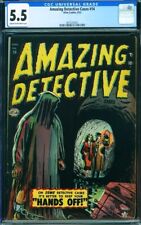 Amazing Detective Cases #14 CGC 5.5 Cr-OW 4th highest 1952 pre-code Atlas horror picture