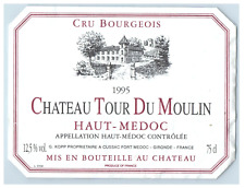 1970's-80's Chateau Tour Du Moulin Haut Medoc French Wine Label Original S50E picture
