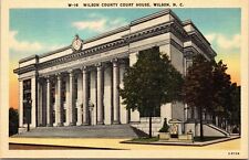 Wilson County Court House NC North Carolina Linen Postcard VTG UNP Vintage picture