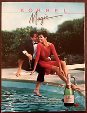 1988 KORBEL Champagne Vintage Print Ad Pool Romantic California Sparkling Wine picture