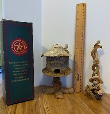 Unique Artisan Miniature Bark Tree House Hut and Folkstone Boyds Bear figurine picture