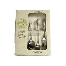 Oneida Chateau Pattern 3-Piece Baby Toddler Set Stainless Silverware New in Box picture