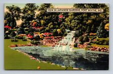 Japanese Gardens Swinney Park Fort Wayne Indiana Postcard picture