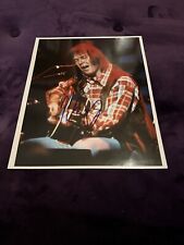 Neil Young signed colour photograph: genuine and rare picture